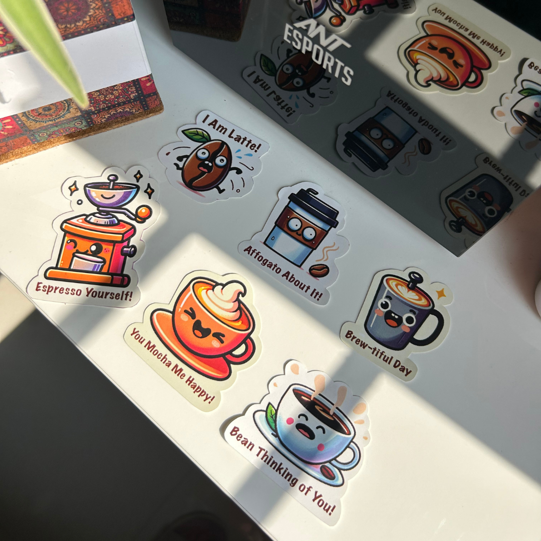 Coffee Puns Stickers (Set of 6)